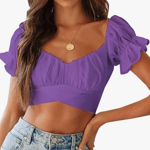 Ruffle Tie Crop Top